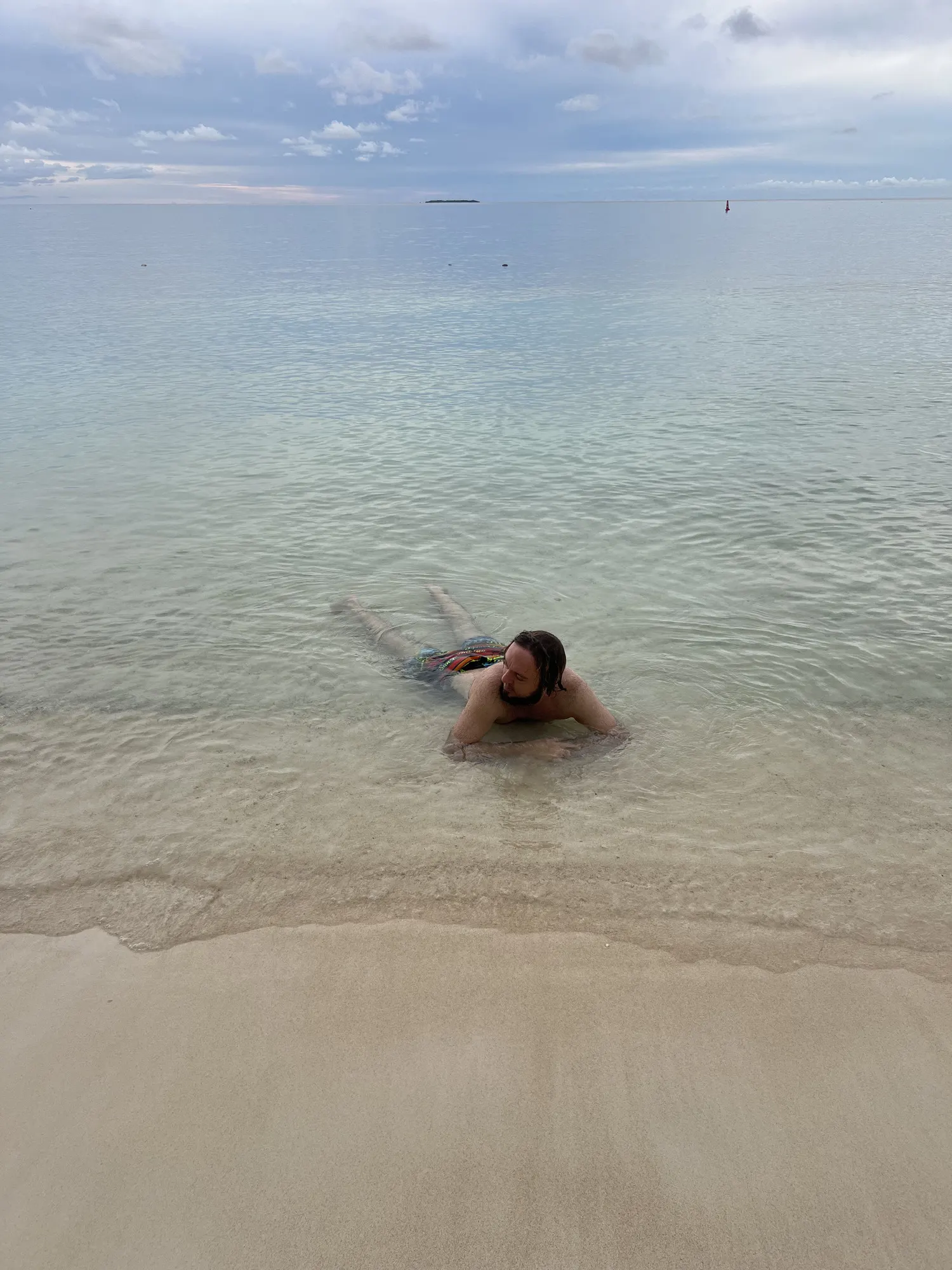 Floating in the clear shallows