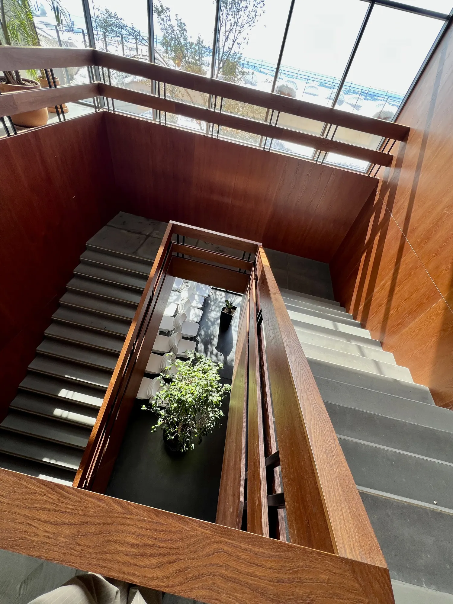 The stairwell from above