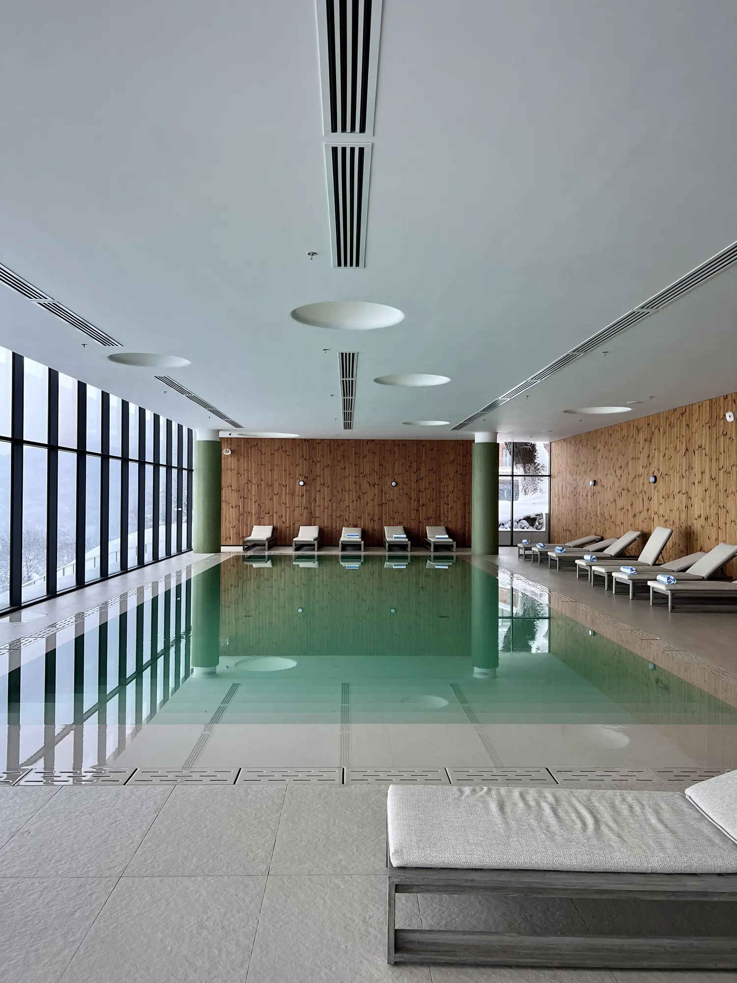 The full length of the pool